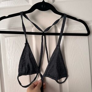 ZARA Black Triangle Bra Top Spaghetti  Strap Size S Women's